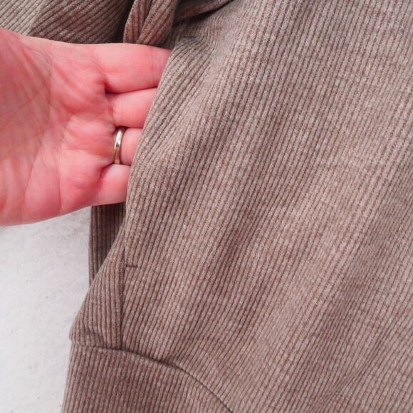 NEW Halara Women's XL Ribbed Stand Collar Long Sleeve Jacket Brown - Picture 4 of 11